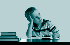photo of a daydreaming student